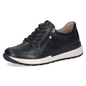 Caprice 23738 Ocean Ladies Leather Wide Fit Laced/Zip casual Shoe